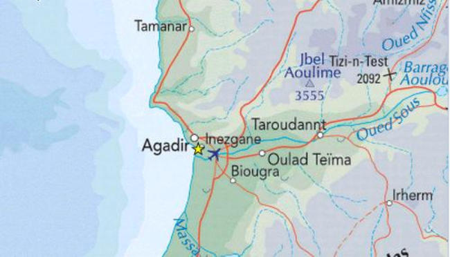 Agadir Marokko Karte Atlantische Küste